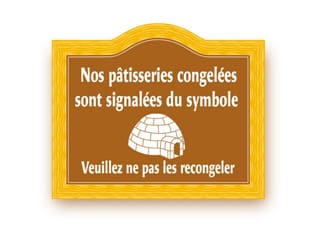 Panneau "Produits congelés"