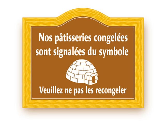 Panneau "Produits congelés"