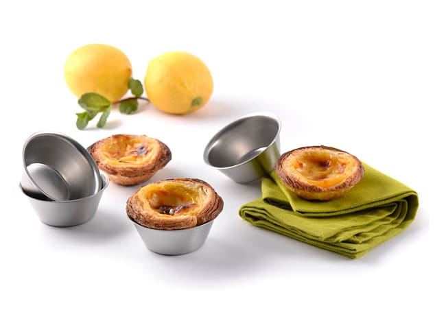 Moule Pasteis De Nata Carrefour Lot De 4 Moules à Tartelette XPEX - Acier Carbone Antiadhésif - Pour Pasteis De Nata, Quiches, Desserts Moule Tartelette Silicone