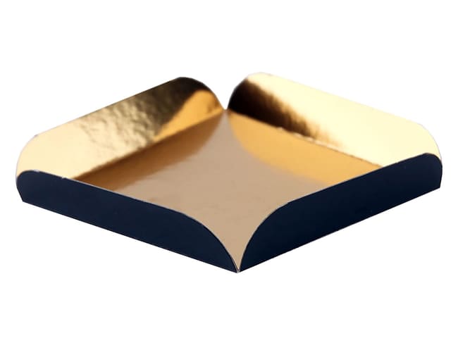 Carré plié double face (x 200) - or et noir - 8 x 8 cm - MM Carton