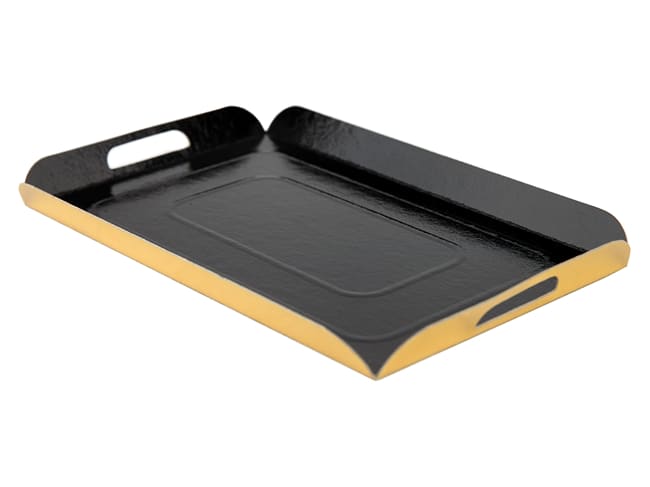 Plateau plié double face - or et noir - 42 x 28 cm (x 25) - Meilleur du Chef