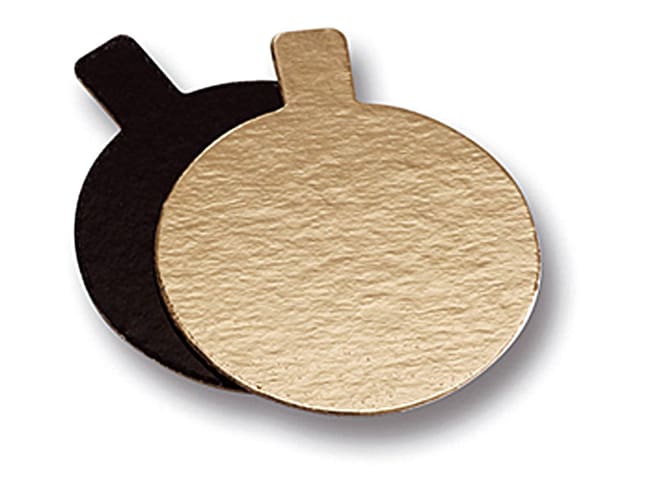 Mini-carton avec languette - or et noir - Ø 6 cm (x 200) - Meilleur du Chef