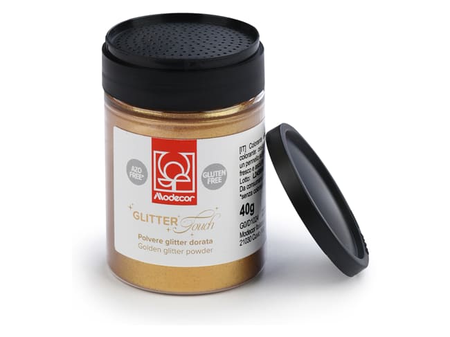Colorant alimentaire Or scintillant - Poudre de surface - 40 g - Modécor