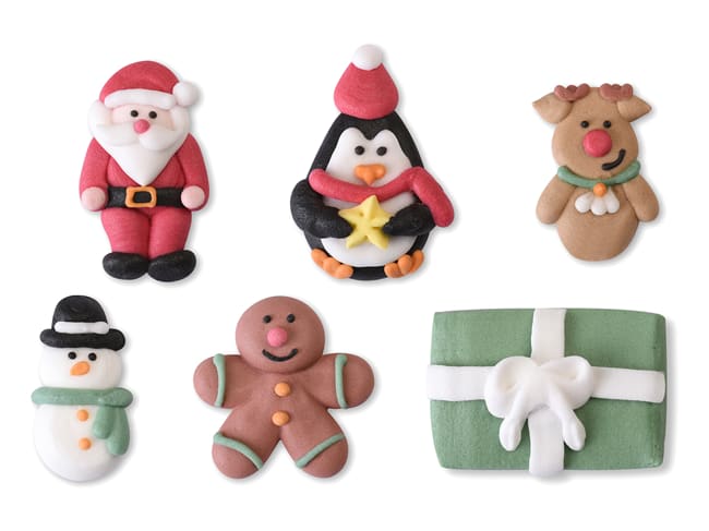 Sujets en sucre - Assortiment Noël - x 6 - Modécor