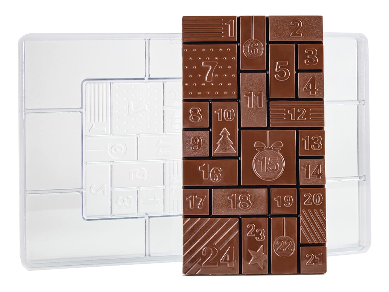 Kit Calendrier De L'Avent - Moule à Chocolats Et 24 Crakers - Cécoa