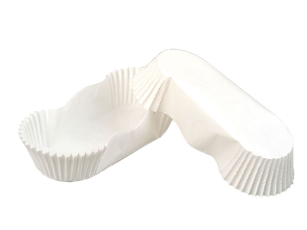 Caissette papier de cuisson ovale blanche siliconée 6,5 x 5 x 4 cm