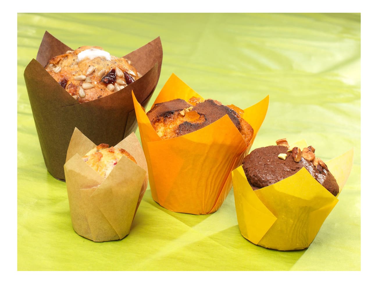 Caissette Muffins 200 Caissettes Muffins Tulipe Mini - Papier Parchemin Non Blanché | Résistant à Graisse Caissettes Muffins Papier