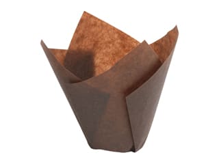 Caissette Tulipcup marron (x 200) - droite - Ø 5 x ht 8 cm - Nordia