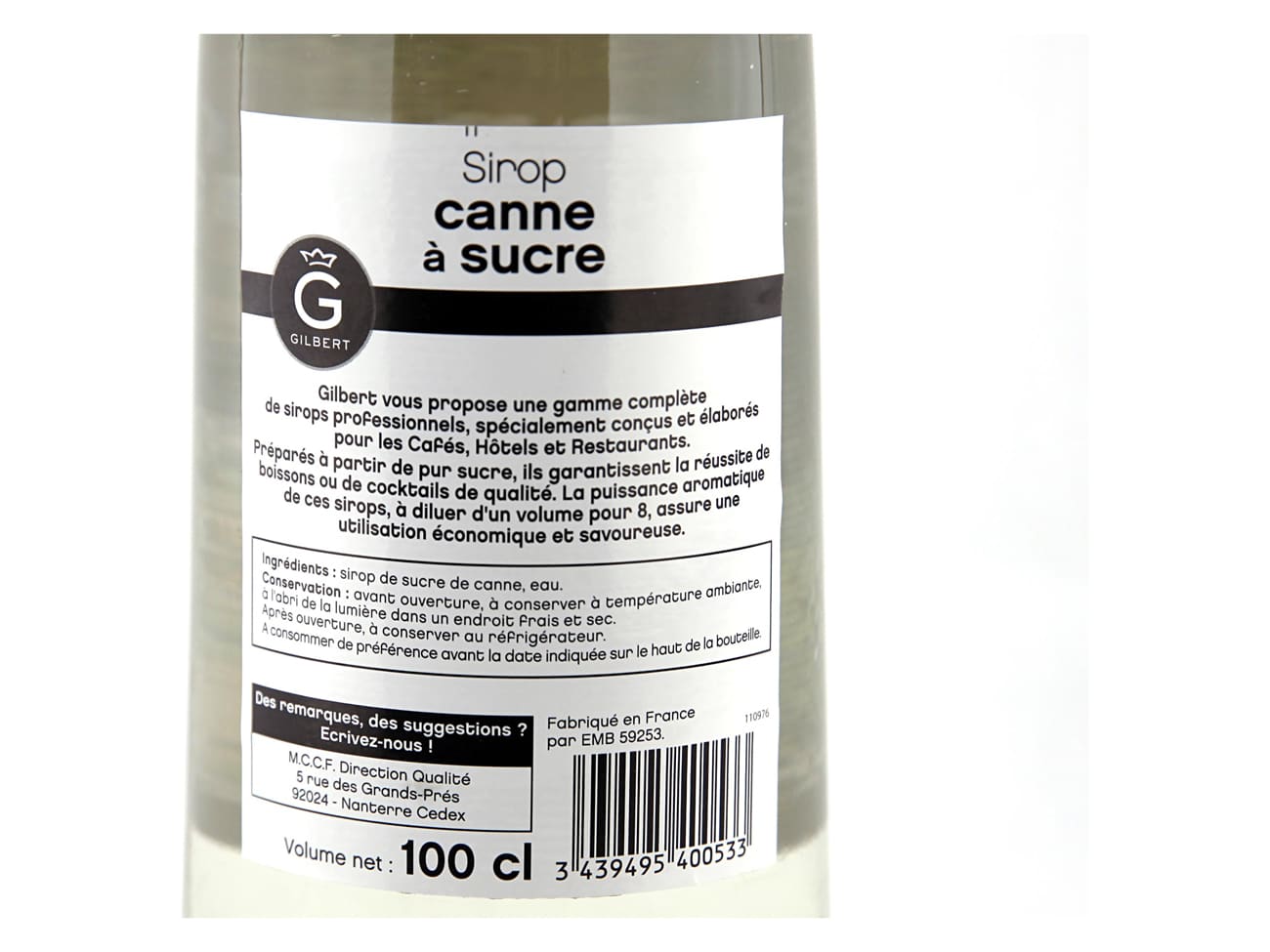 Sirop de Sucre de Canne Giffard 1Lt – Bottle of Italy