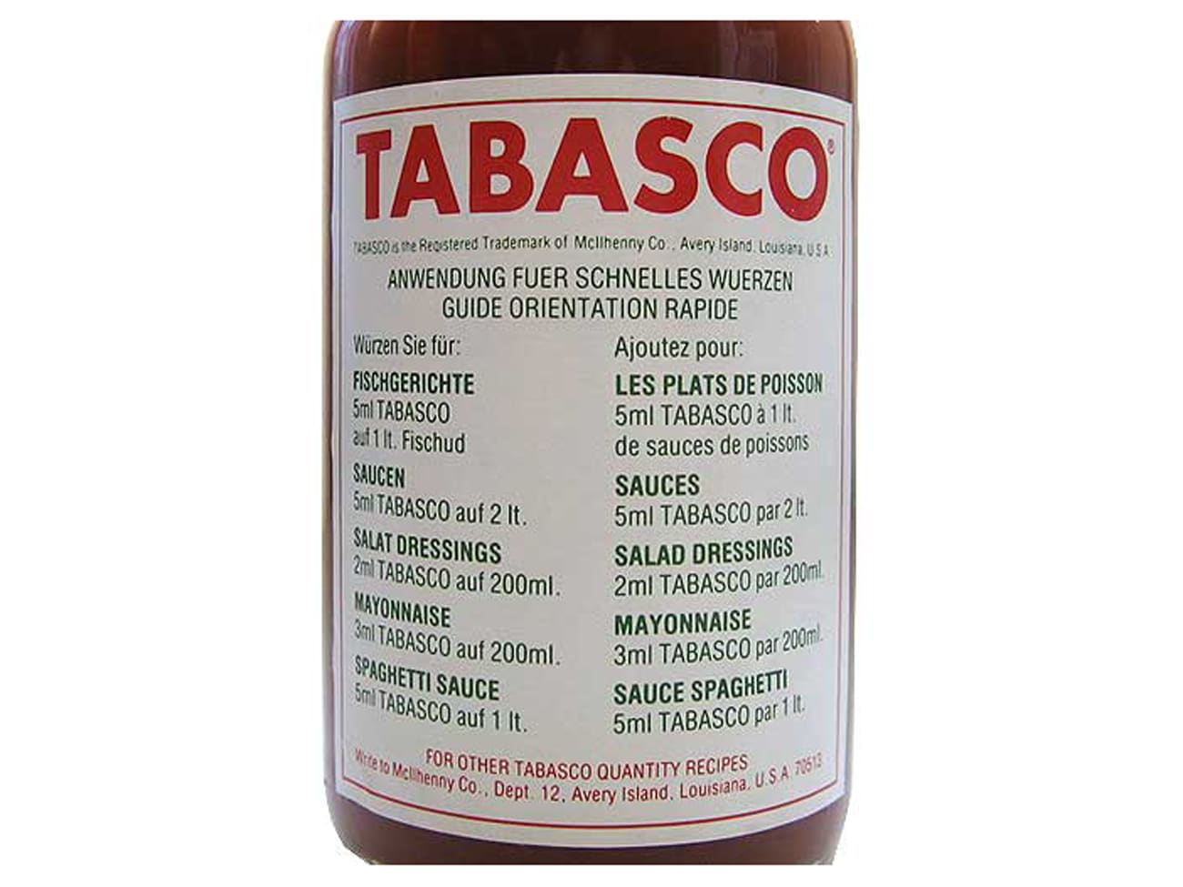 Tabasco Sauce - Set de 4 Saveurs - En boîte : : Epicerie