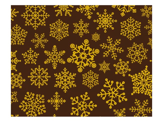 Feuille transfert chocolat - flocons de neige - Lot de 5 feuilles - Pavoni