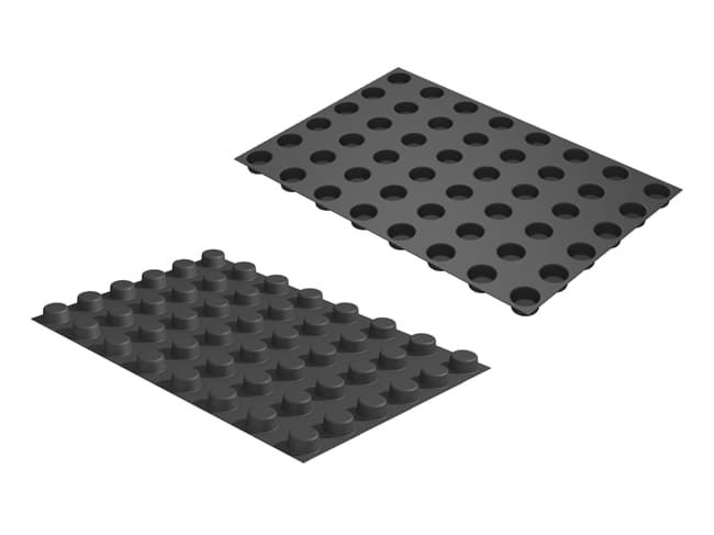 Moule mini-cylindres Fiberform - 60 x 40 cm - Ø 4 cm (48 empreintes) - Pavoni