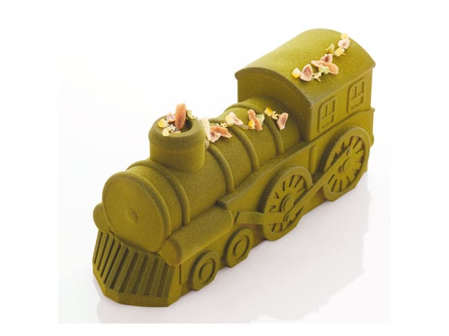 Moule à bûche silicone - Locomotive de Noël - 25 x 8 cm - Pavoni