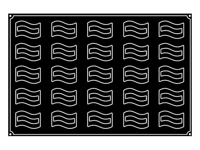 Moule silicone Pavoflex - 25 rectangles vagues - 60 x 40 cm - Pavoni