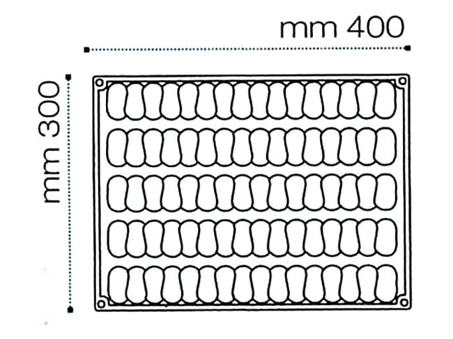 Moule silicone Pavoflex - 5 bandes Dada - 40 x 30 cm - Pavoni