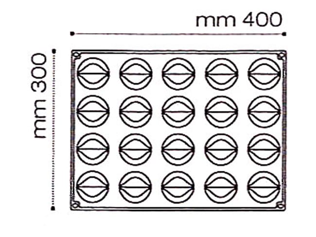 Moule silicone Pavoflex - 20 tulipes - 40 x 30 cm - Pavoni