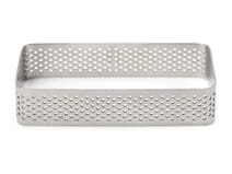 Cercle à Tarte Rectangle Perforé De Buyer - Acier Inoxydable - 35 Cm De Long - Hauteur 3 Cm