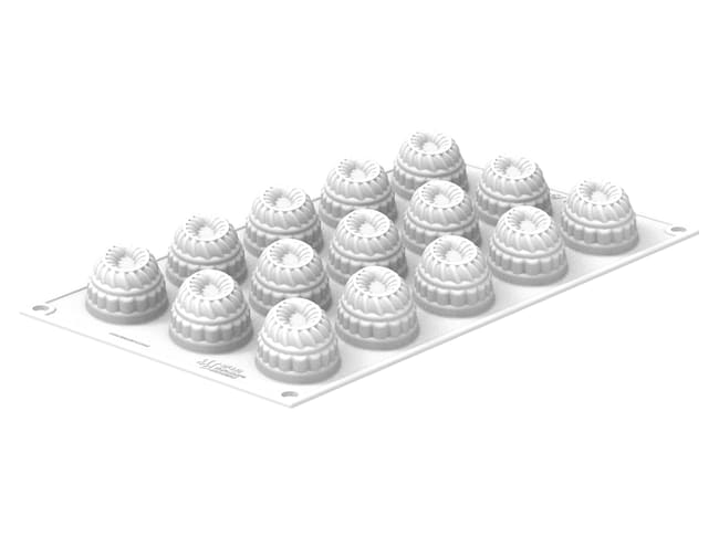 Moule silicone 15 ovales - Pleincoeur - 5,3 x 3,6 x ht 2,5 cm - Silikomart