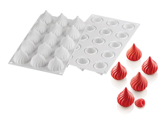 Moule silicone Russian - 15 mini sphères torsadées - 30 x 17,5 cm - Silikomart