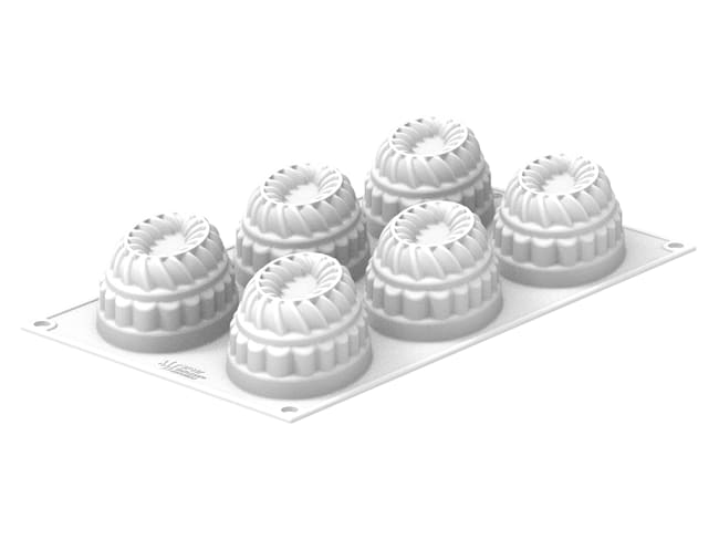 Moule silicone 6 ovales - Pleincoeur - 12,4 x 8,4 x ht 4,3 cm - Silikomart