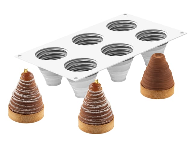 Moule silicone - Kit 6 tartes Albia - Ø 6,5 x ht 6,1 cm - Silikomart
