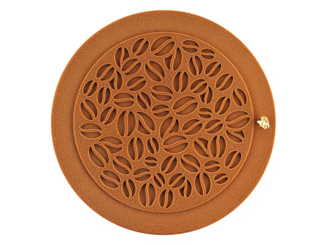 Tapis décor silicone - grains de café - Ø 18 cm x ht 1.5 mm - Silikomart