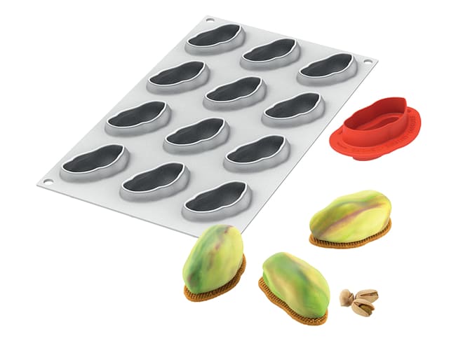 Moule silicone - 12 pistaches - 30 x 17,5 cm - Silikomart