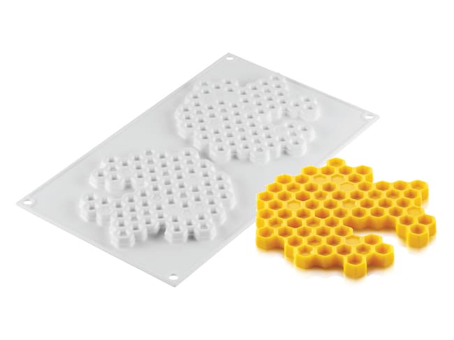 Moule silicone nid d'abeille - 2 empreintes - 30 x 17,5 cm - Silikomart