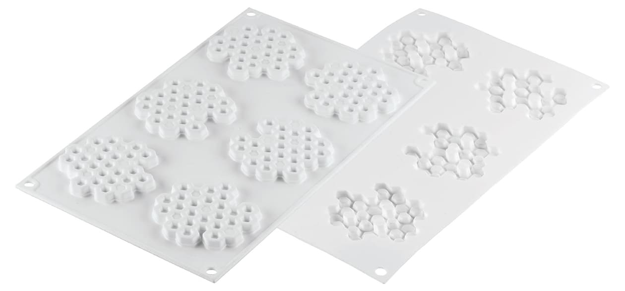 Moule silicone rond décor flocon Silikomart - Meilleur du Chef