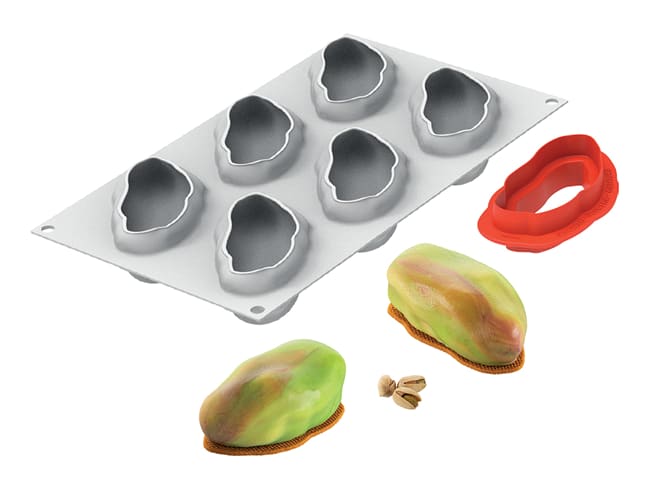 Moule silicone - 6 pistaches - 30 x 17,5 cm - Silikomart