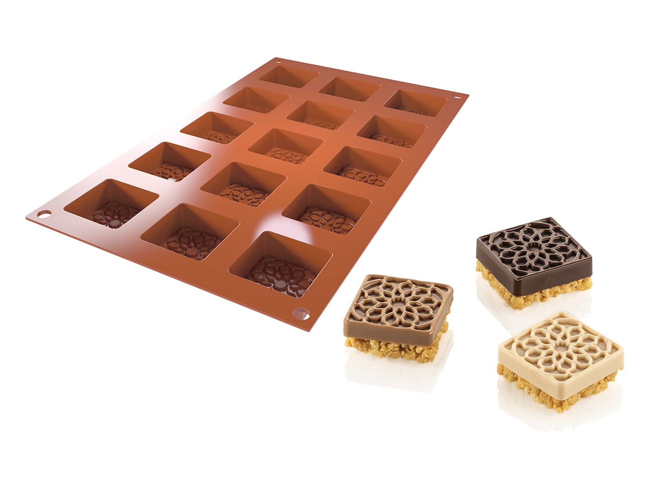 Moule en papier carré pour brownies ou quiches carrées