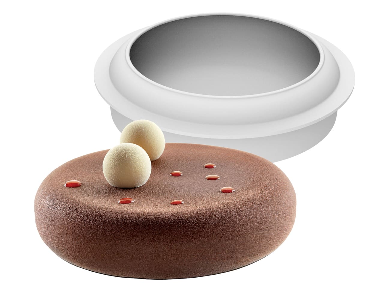 Moule silicone pro Eclipse rond 3D bombé pour gâteau pâtisserie