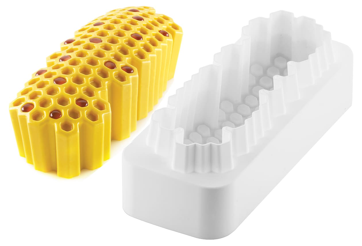 Lot De 10 Pots En Silicone Nid D'Abeille 25 Ml + Spatule Métal - Pour Cosmétiques Et Soins