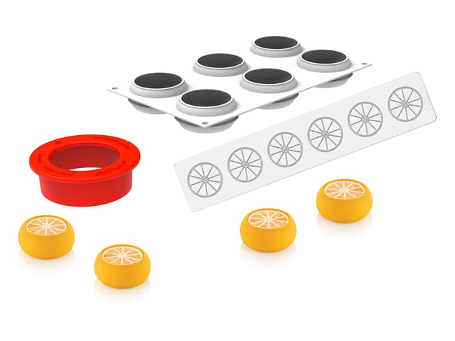 Moule silicone - kit 6 tranches de citron - 30 x 17,5 cm - Silikomart