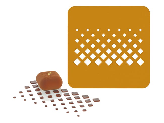 Pochoirs en silicone Naturae (x 2) - motif losanges - 16 x 16 cm - Silikomart