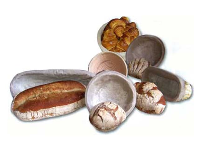 Banneton pour pain rond en osier et toile de lin 21 cm - Matfer