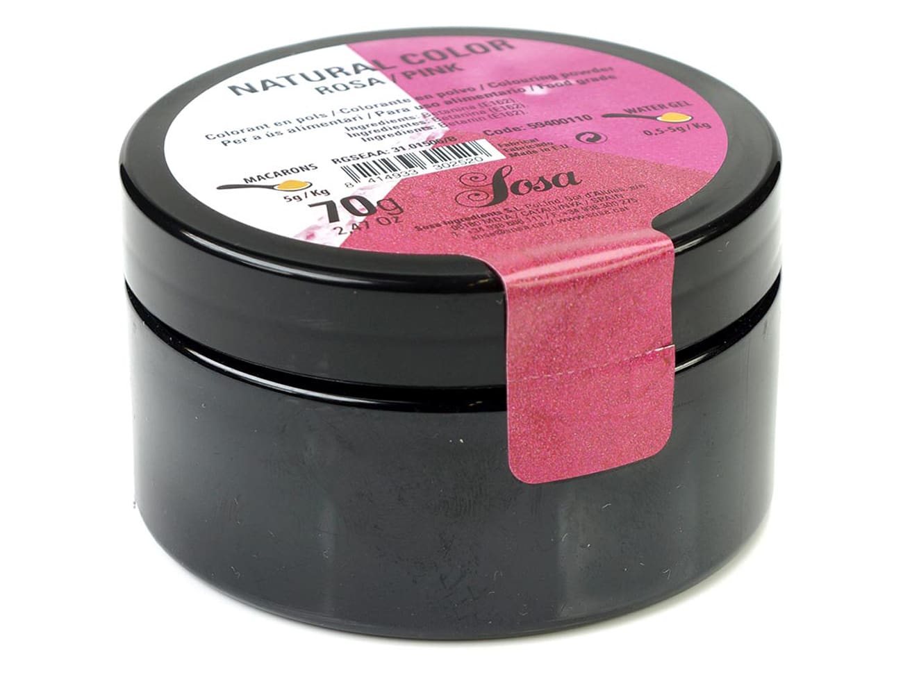 Colorant naturel rose en poudre - hydrosoluble - 70 g - Sosa