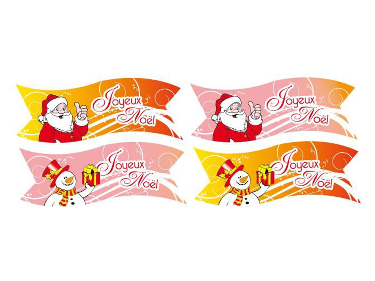 Banderole Joyeux Noël en azyme (x 24) - 4 décors assortis - Florensuc -  Meilleur du Chef