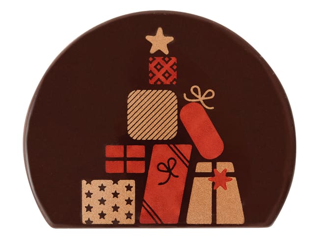 Moule pour embout de bûche - décor paquets cadeau - DDM proche - Florensuc
