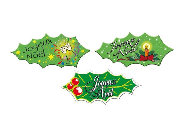Décoration Bûche - Houx Triple main image 0