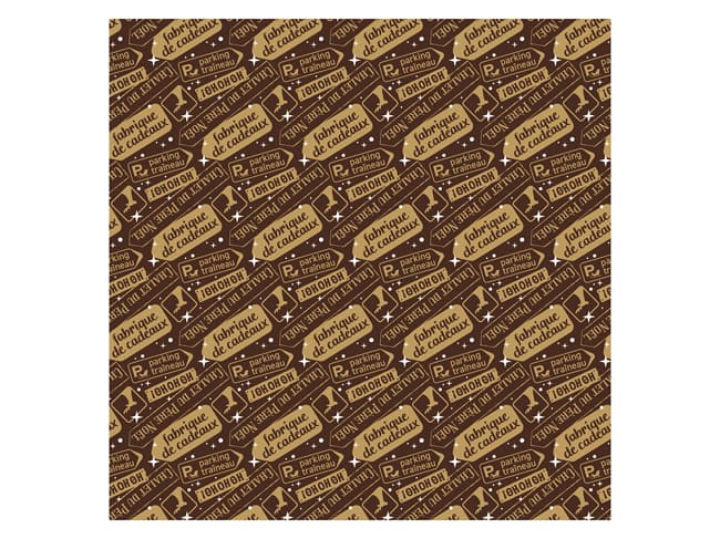 Feuille de transfert chocolat - Décor pancartes - Lot de 3 feuilles - Florensuc