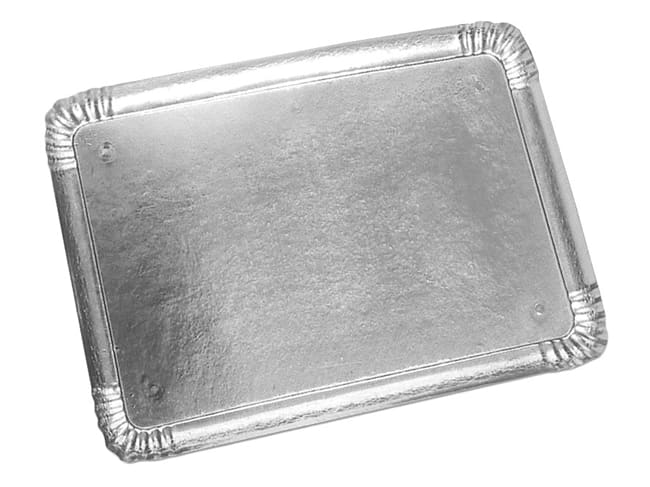 Plateau Traiteur (x 25) - finition argent - 28 x 19 cm - Tradiser