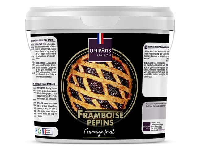 Fourrage framboise pépins - stable à la cuisson - 1 kg - Unipatis
