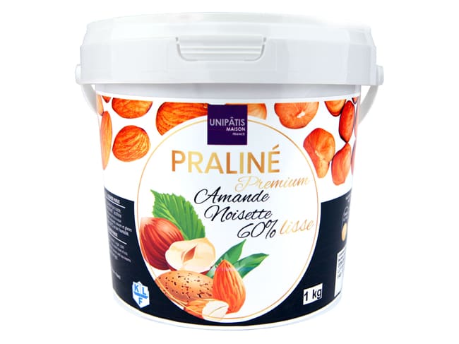 Praliné amandes noisettes lisse 60% - qualité Premium - 1 kg - Unipatis