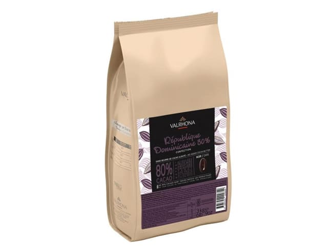 Chocolat noir République Dominicaine 80% - 3 kg - Valrhona