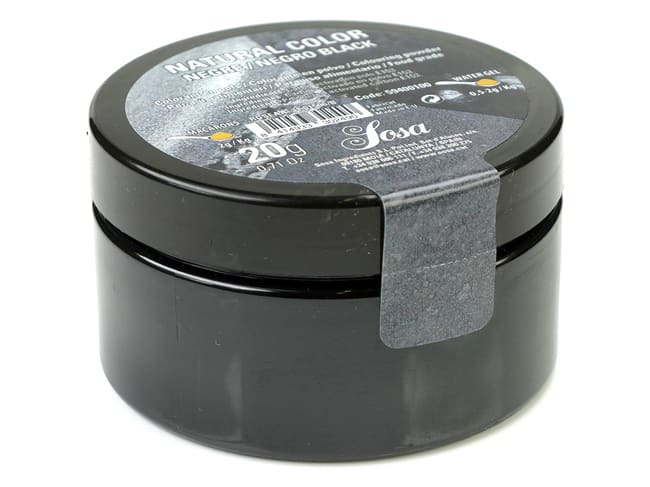 Colorant naturel noir en poudre - hydrosoluble - 20 g - Sosa