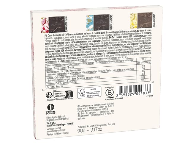 Instants dégustation - 18 carrés - Valrhona 2025 - 90 g - Valrhona