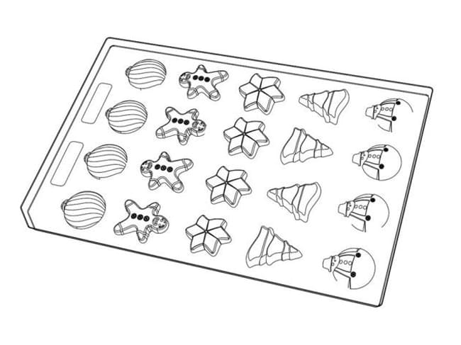 Moule thermoformé - Fritures de Noël - Valrhona