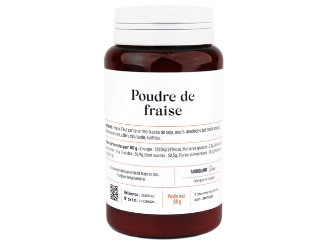 Poudre de fraise - 50 g - Sosa