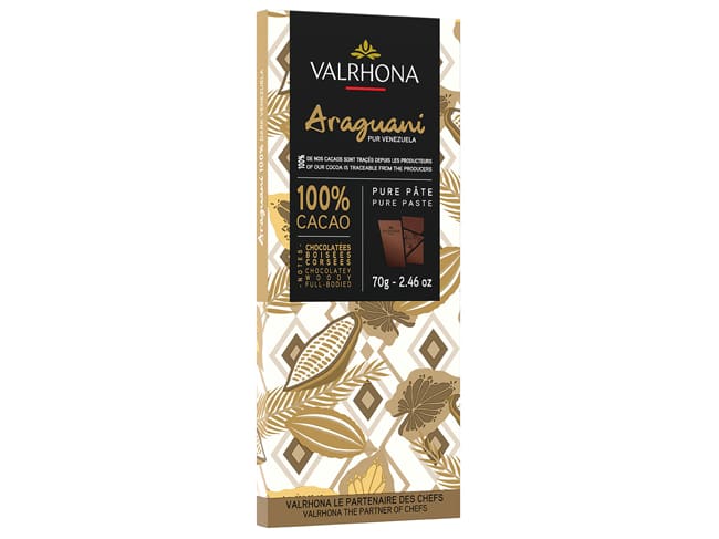 Tablette chocolat Araguani 100% - 70 g - Valrhona